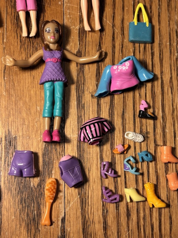 Lot Vintage Y2K Polly Pocket Dolls & Accessories Rubber