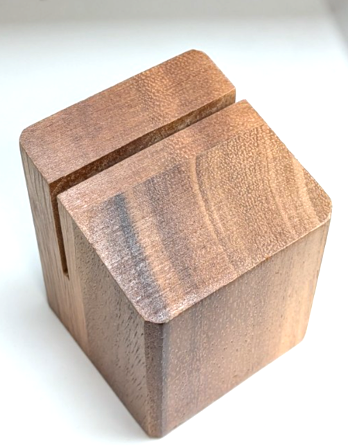 6x T&G Riser / Menu Holder, Lacquered Acacia Wood Display Stand 65x55x55mm