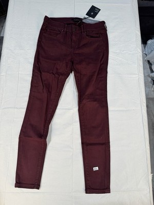 Ann Taylor Petite Skinny Jeans Burgundy Denim Stretch 5-Pocket Women's Pants