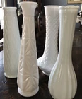 Vintage Milk Glass Bud Vases Lot of 4 Various Patterns