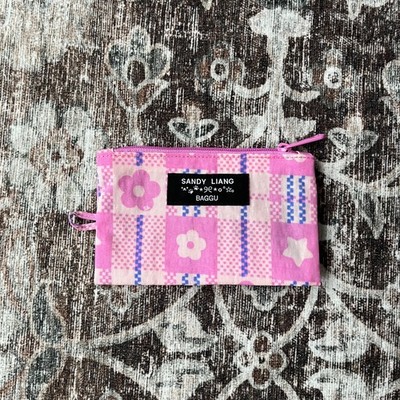 Baggu x Sandy Liang 2.0 Pink Plaid Go Pouch Size Small