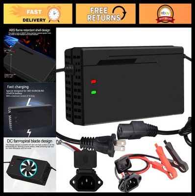 10A LiFePO4 Battery Charger 36V/43.8V for Lithium Iron Phosphate, Smart Charger