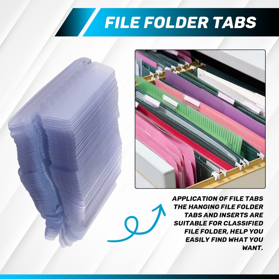 Swag Labels File Folder Tabs, 100 Sets Hanging File Folder Labels 2Inch Plastic ...