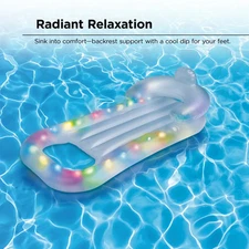 Bluescape LED Pool Lounge – Inflatable Light-Up Floating Lounger Waterproof