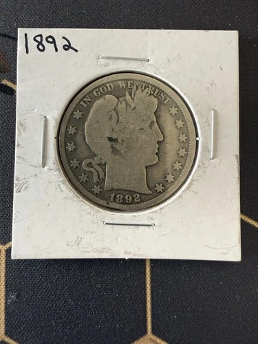 1892-United States Barber ½ Dollar 90% Silver 30.6mm Coin