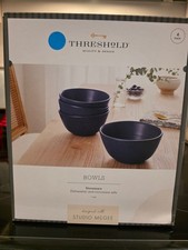 Threshold Studio McGee Stoneware Bowls Blue 4-Pack New in Box Set