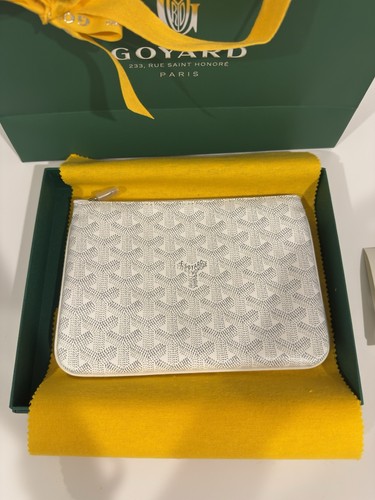 Goyard Sénat  PM Zip Pouch White 