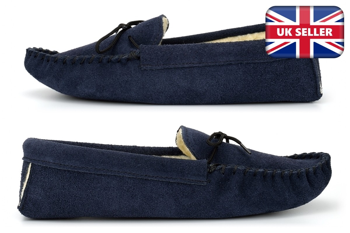 SAOLA Pantofole uomo scamosciate taglia 6 ragazzo ciabatte vera pelle scamosciata senza suola made in UK