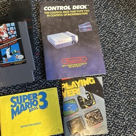 Lotto Nintendo NES originali 1985 1989 ricevuta manuale, 3 giochi Barbie Mario