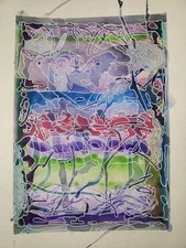 Off The Page- Original Abstract Watercolor Painting With Ink Details, Unframed