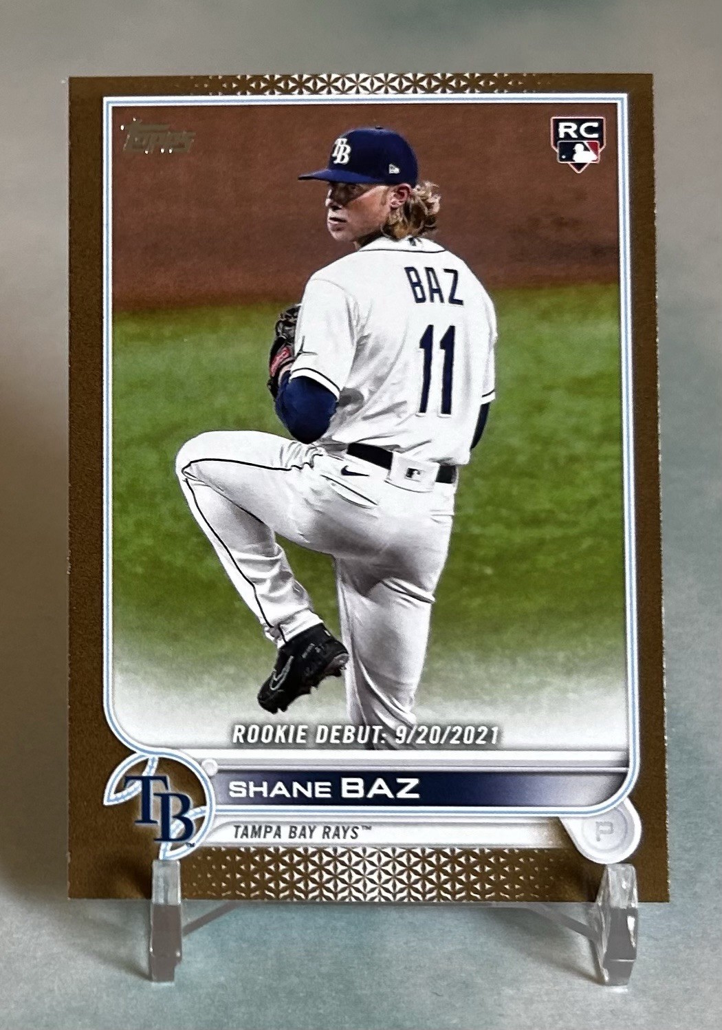 Shane Baz 2022 Topps Update #US240 Gold #/2022 Rookie RC Tampa Bay Rays