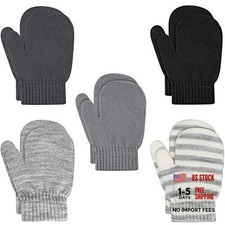 5 Pair Toddler Mittens Black Baby Winter Gloves for Girls Boys - Mixcolor-a