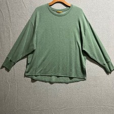 L.L.Bean Women's Green Softflex Crewneck Pullover Sweatshirt L REG