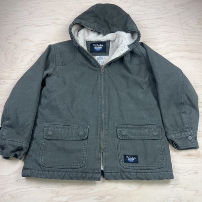 WALLS Blizzard Pruf Canvas Duck Jacket Full Zip Sherpa Lined Youth Kids L 12/14