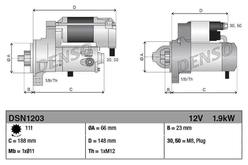 Denso Starter Motor DSN1203