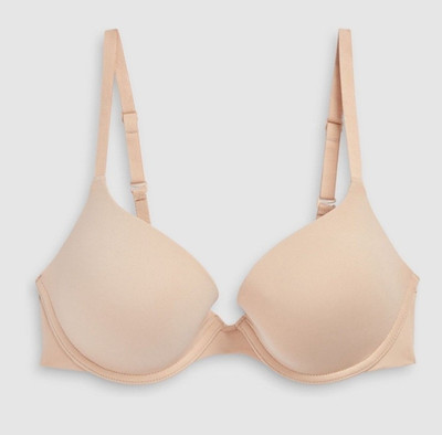 T-Shirt-BH Wonderbra beige glatt Bügel Push Up UK 38 F