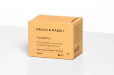 Grace & Green Standard Coton Bio Tampons 18 Paquet non-Applicator No Plastique
