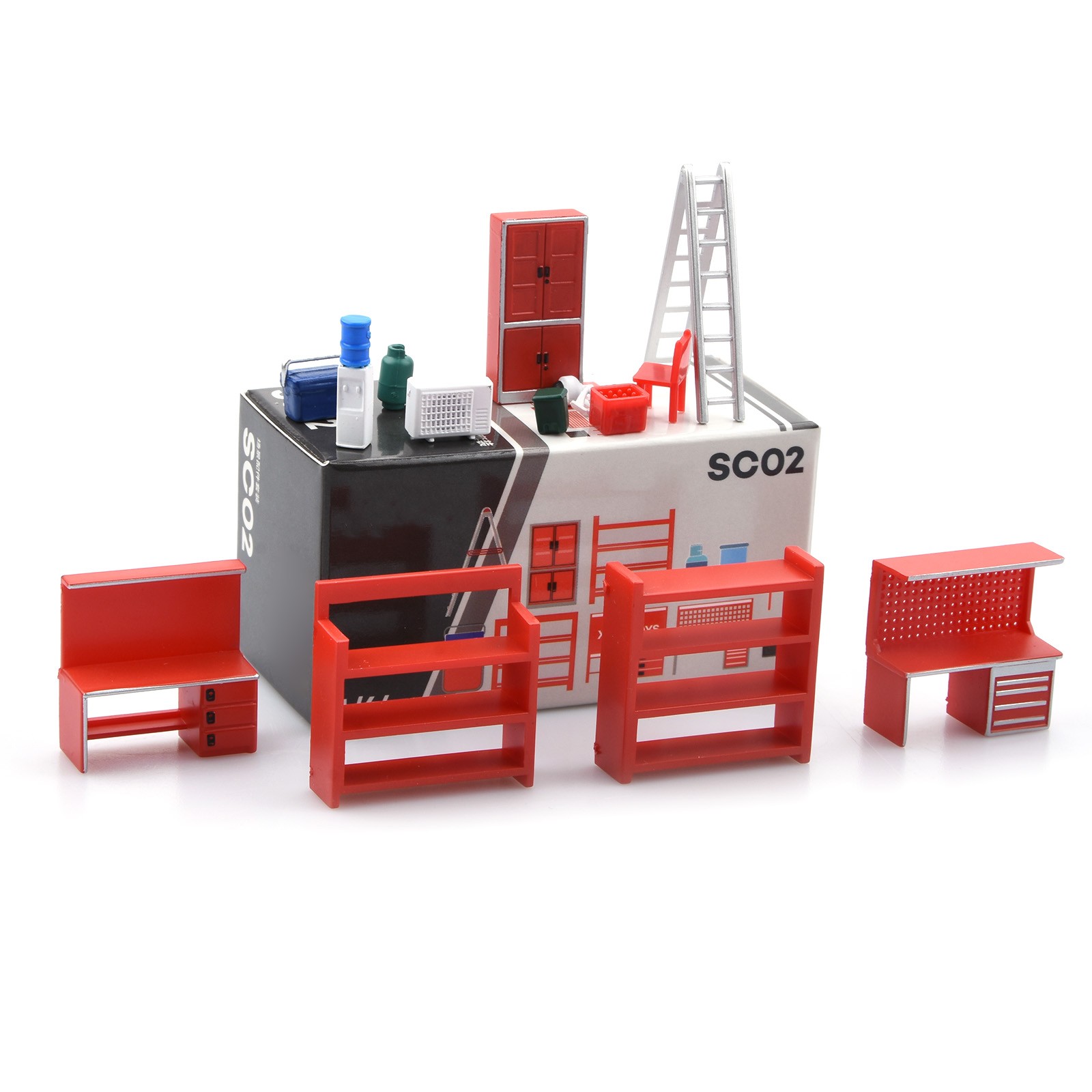 Dioramas ABS Model Garage Parking Lot 1/64 Model Scene Display Furniture Tools