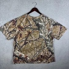 Outfitters Ridge Shirt Mens 2XL Brown Camo Hunting Outdoor Pocket Tee Cotton