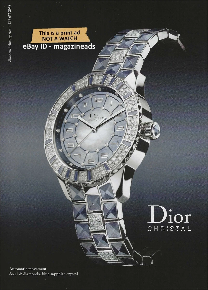 Montres DIOR IMPRIMÉ 1 page AD 2008 acier & diamants bleu saphir cristal