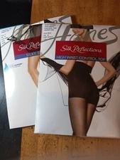 2 Hanes Silk Reflections Ultra Sheer Control Top Sheer Toe Run Resistant Size AB
