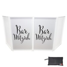 ProX XF-SBARMITZ Bar Mitzvah Black on White DJ Facade Scrims Pair