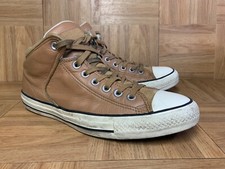 RARE   Converse Chuck Taylor All Star Padded Mid Sneakers Brown Leather Sz 9
