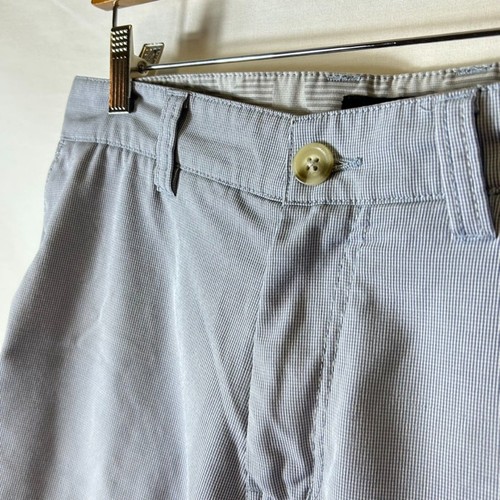 Travis Mathew Gray Blue Mini Check Performance 10" Flat Front Shorts Size 32 - Picture 3 of 12