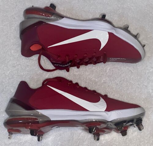 NIKE Force Trout 7 Pro Cardinal Red White Metal Spike Baseball Cleats Mens 7 7.5 - Picture 3 of 9
