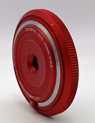 Near Mint] Olympus Lens 15mm f/8 Red BCL-1580 Body Cap Lens for