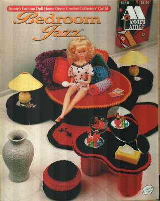 NEW BEDROOM JAZZ FURNITURE FASHION DOLL ANNIE'S ATTIC CROCHET PATTERN BOOK