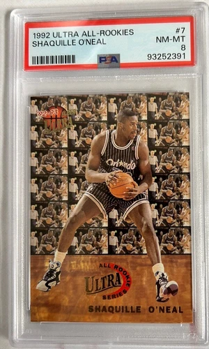 1992 Ultra All Rookie 7 PSA 8 Shaquille O’Neal RC Lakers Magic Heat