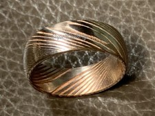 RUST RESISTANT Genuine Damascus Steel Men Wedding Ring Engagement Ring 8mm