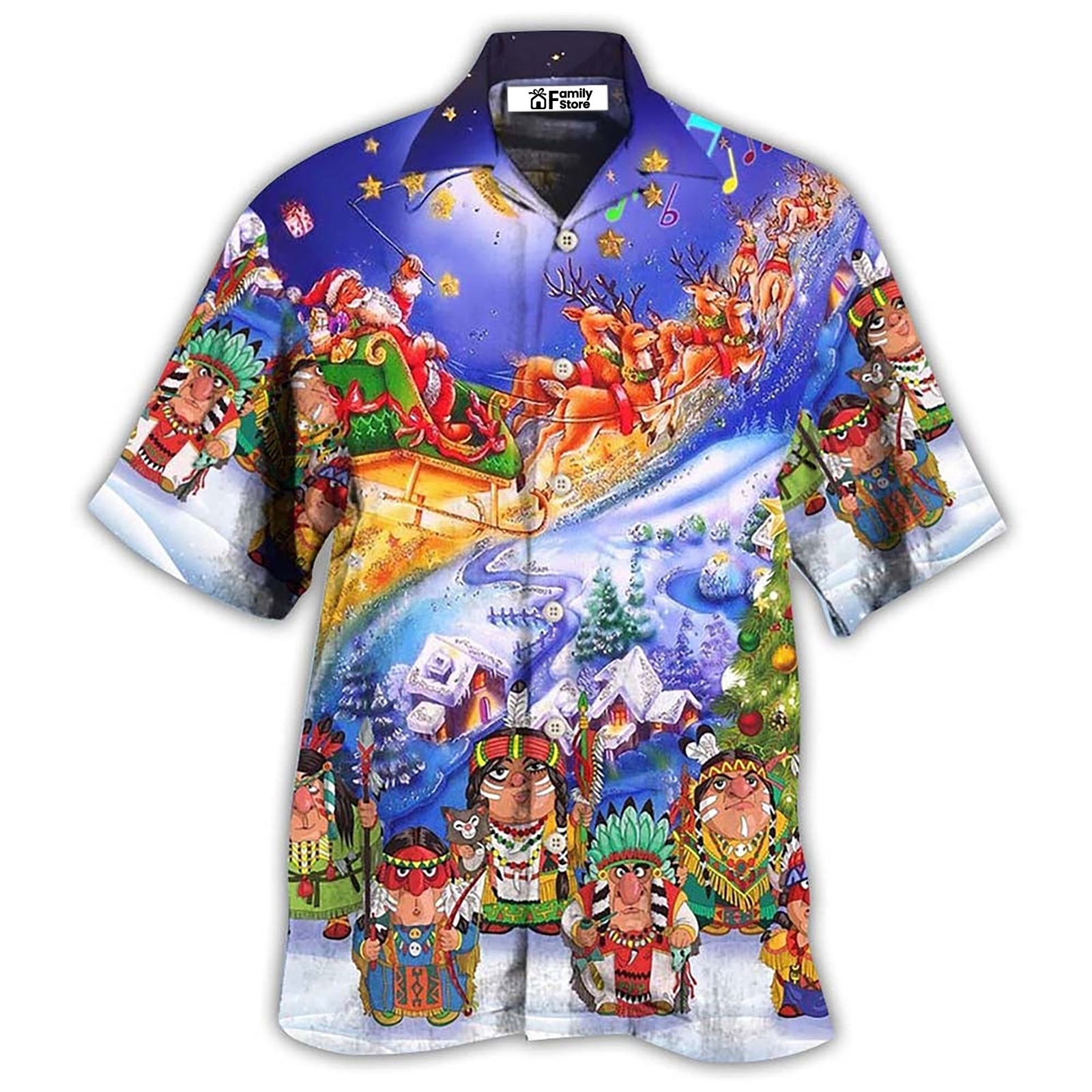 Native Funny Christmas Night   Hawaiian Shirt