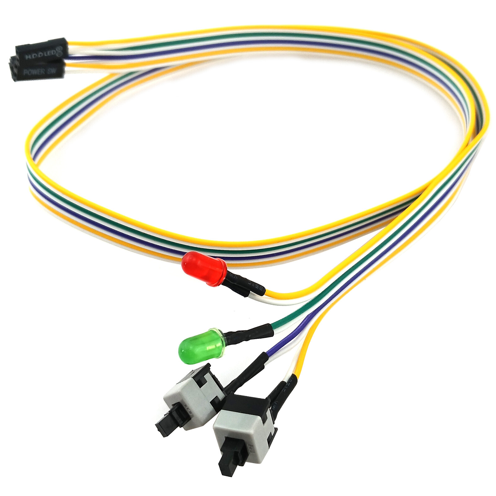 Desktop Computer Motherboard Power On Off Cable PC Switch Reset Button HDD LED