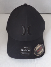 NWT Authentic HURLEY H2O-DRI Black Logo Flex Fit Hat Unisex Size L/XL