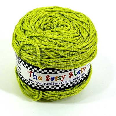The Sassy Skein Key West Karibbean Kotton Yarn #132 DK KEY LIME Green