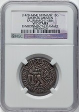 Saxe-Meissen - 1428-64 Friedrich II & Wilhelm III Schwertgroschen - NGC VF DTLS