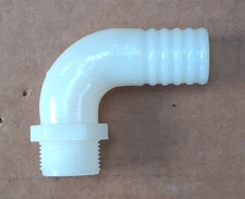 White Plastic Elbow Joiner Connector 25mm Barb 1" BSP Thread Caravans Camper Van