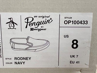 Penguin By Munsingwear Rodney Navy Blue Linen Slip On  display picture 1