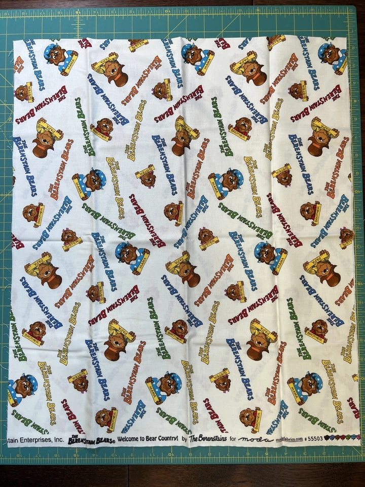 BERENSTAIN BEARS -Moda 2012 -Rare Welcome To Bear Country- Words Half Yard - Image 3 of 4