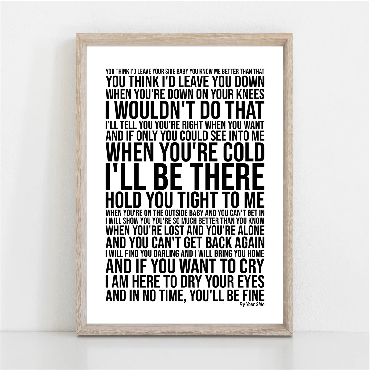 Sade BY YOUR SIDE Lyrics Poster Print Wall Art | EBay