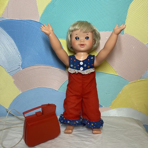 Ideal  Tippy Tumbles Doll Remote Vintage 1977 WORKS Original Outfit