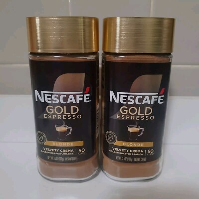 (2) Nescafé Gold Espresso Blonde Instant Coffee 3.5 Oz Fast Shipping