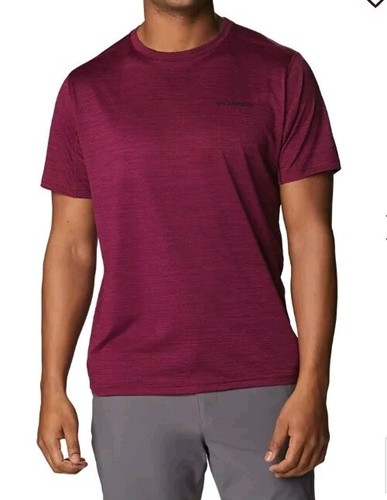 Columbia Alpine Chill Zero kurzärmliges Crew-Hemd für Herren - weinrot - Größe Medium
