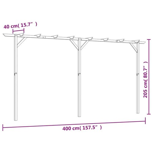 Rosenbogen Rankhilfe Spalier Torbogen Blumenbogen Holzbogen 200/400cm vidaXL - Bild 23 von 24
