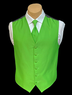 Men's Armanno Lime Green Tuxedo Vest 