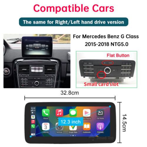 Wireless CarPlay Car Multimedia Touch Screen For Benz G Class G63 Android Auto - Foto 34 di 40