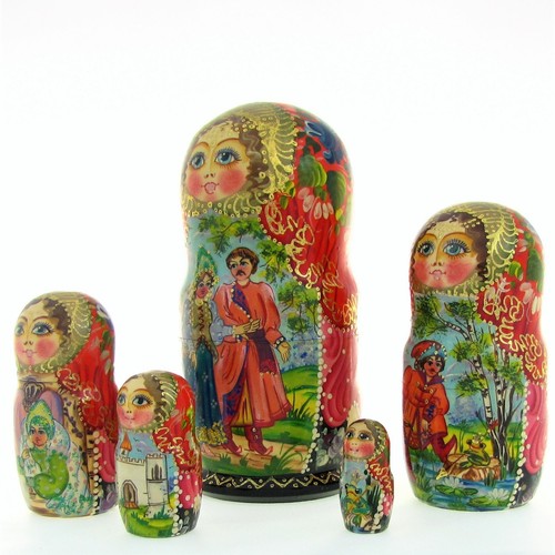 5 Poupées russes H18 peint main signé Matriochka Gigognes Nested Doll Matrioshka - Imagen 2 de 5