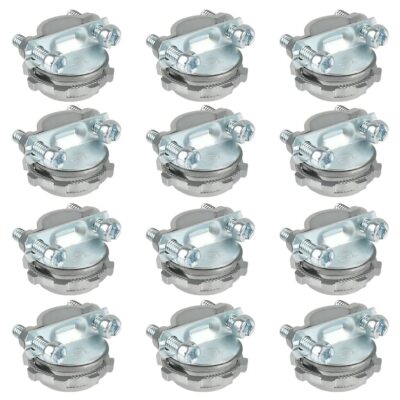 12Pcs 1/2Inch Clamp Type Connector, Clamp Type Cable Connectors for Metallic